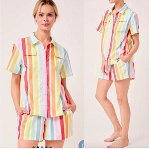 ATLANTIC-PACIFIC × LAKE Pajamas Rainbow Poplin Sadie Set
